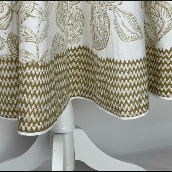 a.n.a. White Tan Pure Cotton w/Sequins Cottage Boho Circle Skirt Size 6 - Picture 3 of 9